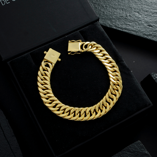 Pulseira Masculina Elo Duplo Fecho Gaveta 14mm