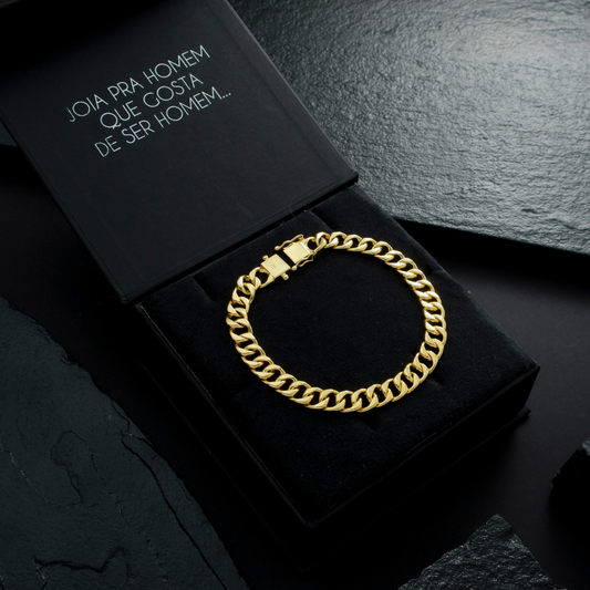 Pulseira Masculina Grumet Elo Simples 8mm