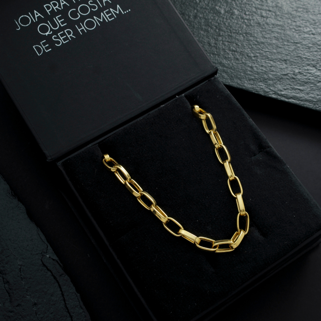 Corrente Masculina Cartier de Chapa