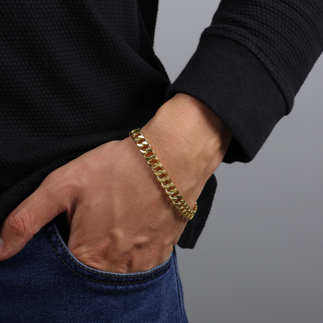 Pulseira Masculina Grumet Elo Simples 8mm