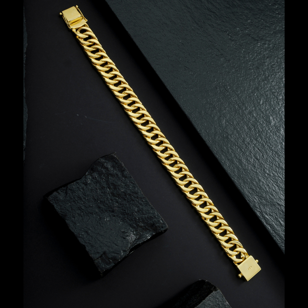 Pulseira Masculina Elo Duplo Fecho Gaveta 12mm