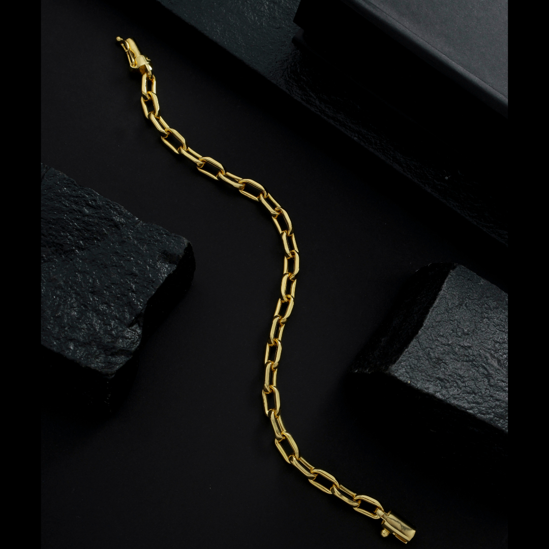 Conjunto Corrente Pulseira Masculina Cartier de Chapa