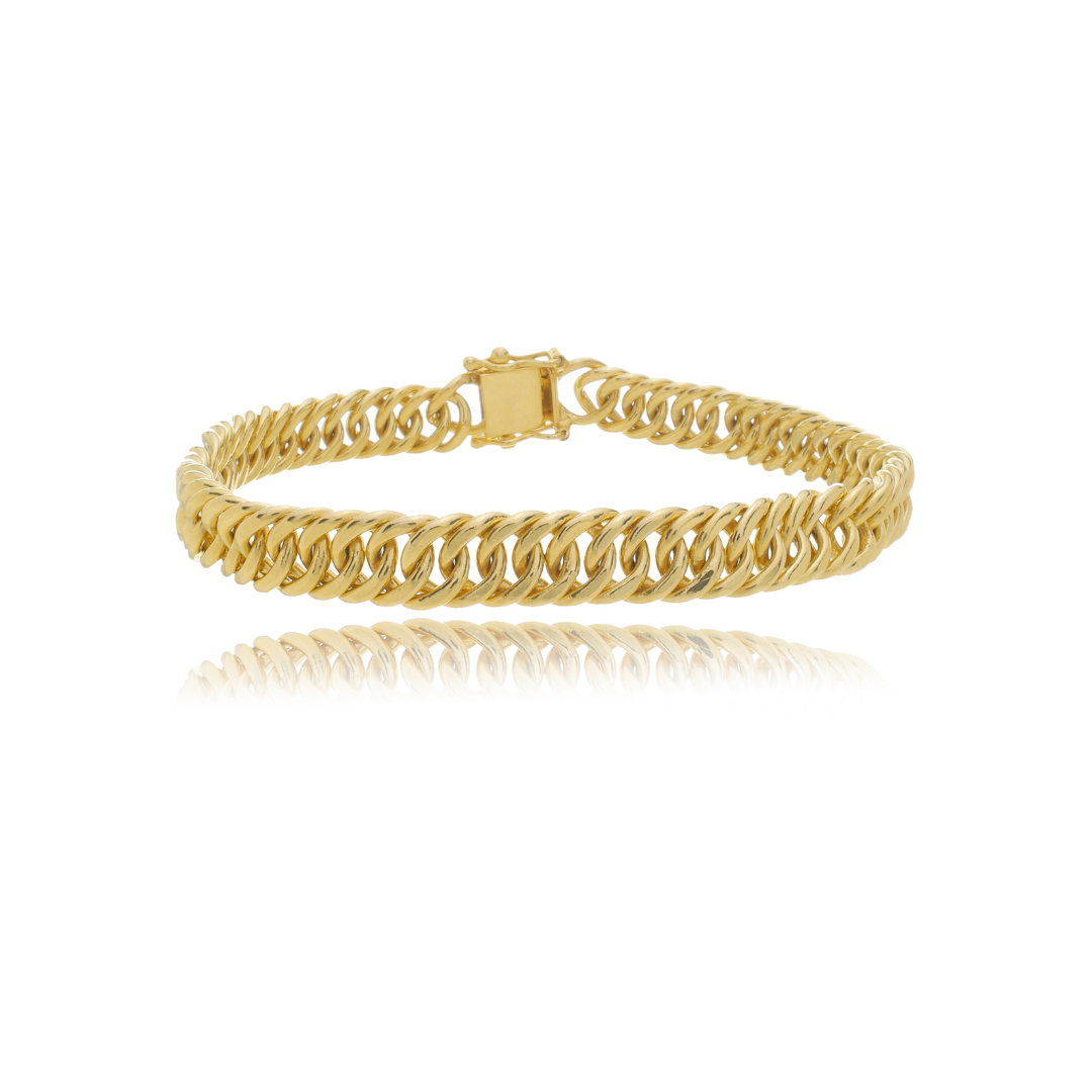 Pulseira Masculina Elo Duplo Fecho Gaveta 9mm