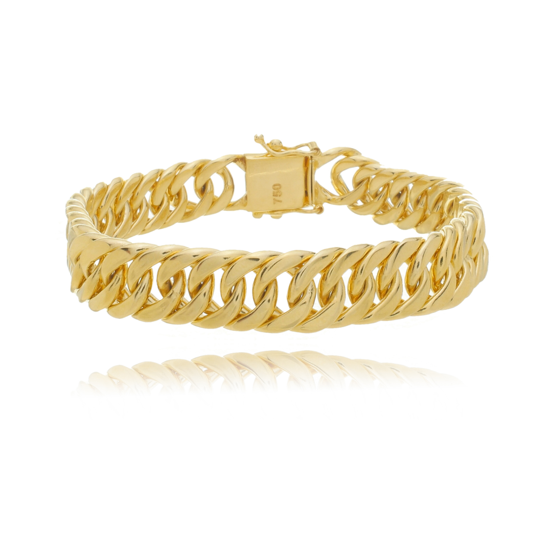Pulseira Masculina Elo Duplo Fecho Gaveta 14mm