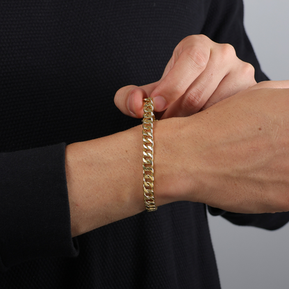Conjunto Corrente e Pulseira Masculina Elo Simples 10mm