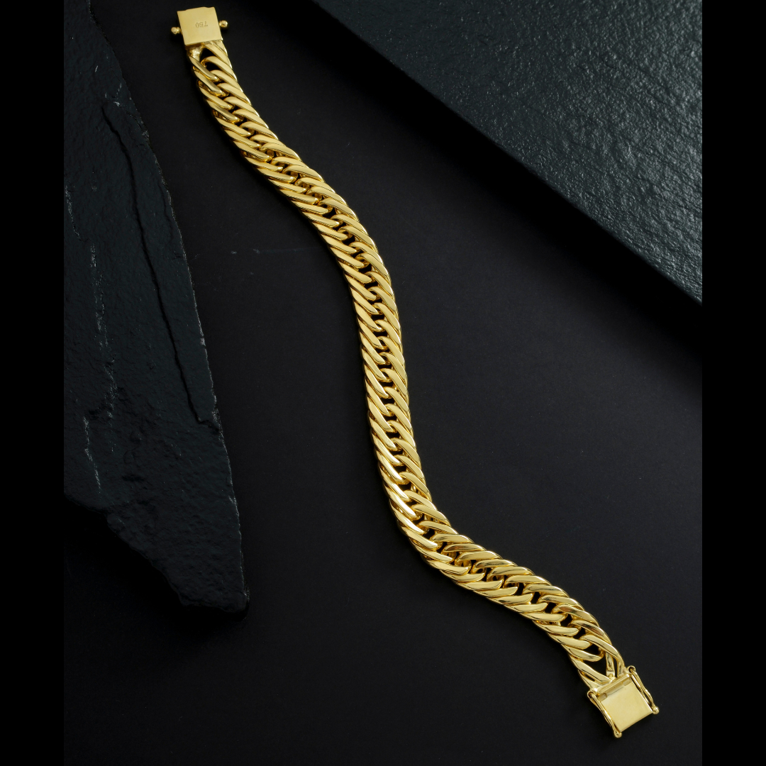 Pulseira Masculina Elo Triplo Fecho Gaveta 11mm
